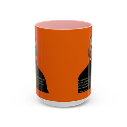 We hold these truths to be self-evident Orange Accent Mug by theGreenDragonTavern.shop