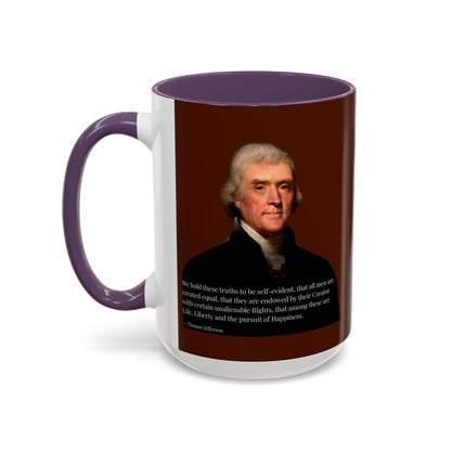 We hold these truths to be self-evident Brown Accent Mug by theGreenDragonTavern.shop