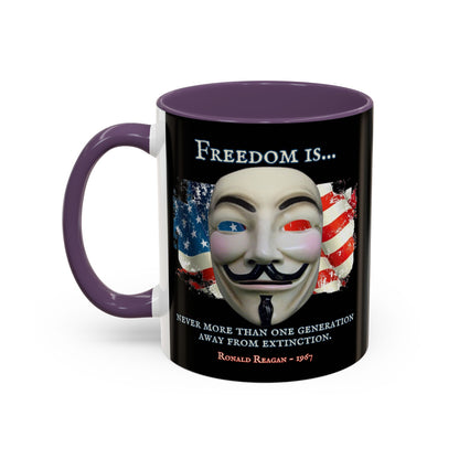 Ronald Reagan Freedom Vendetta Black Accent Mug by theGreenDragonTavern.shop