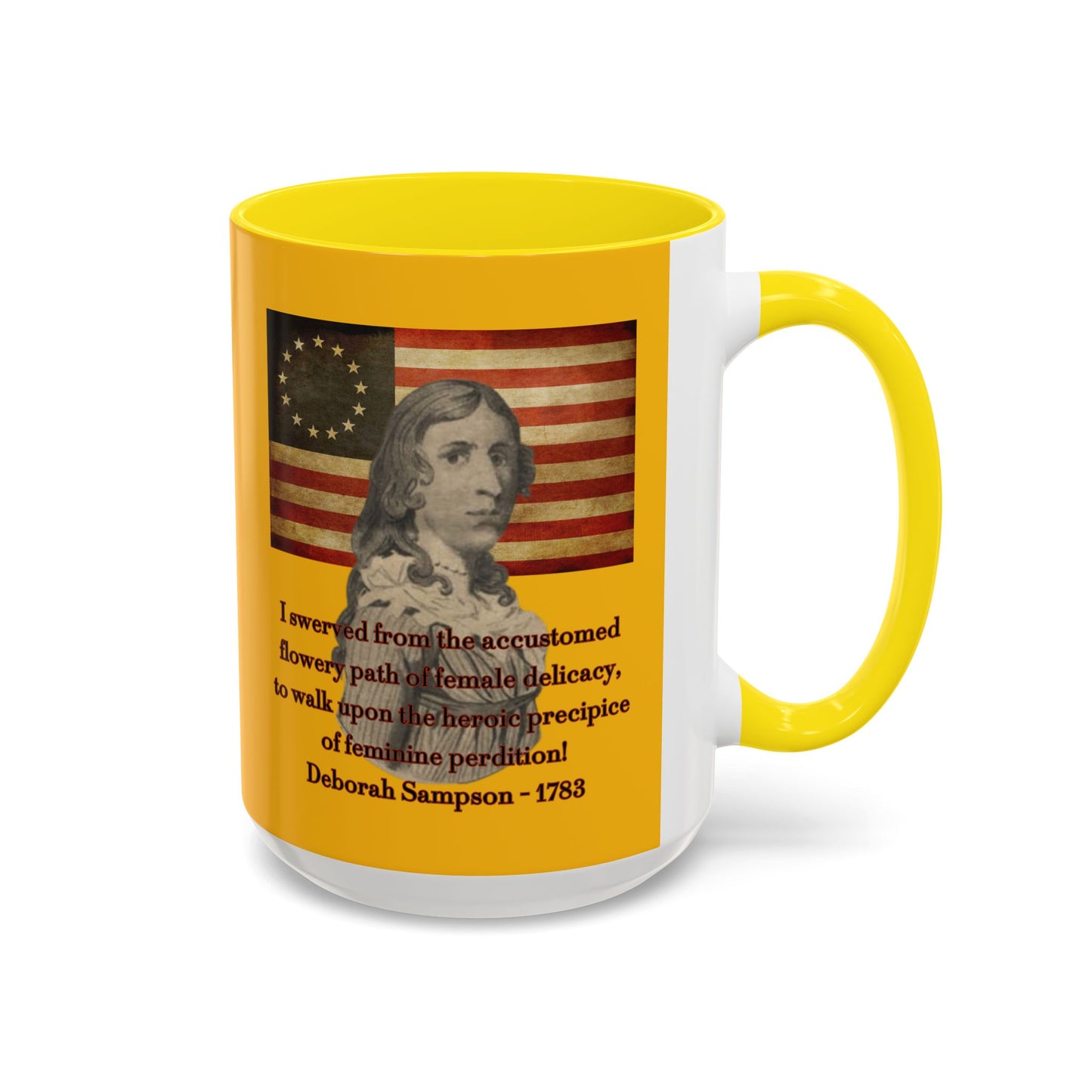 Deborah Sampson, America's Mulan Yellow Accent Mug by theGreenDragonTavern.shop