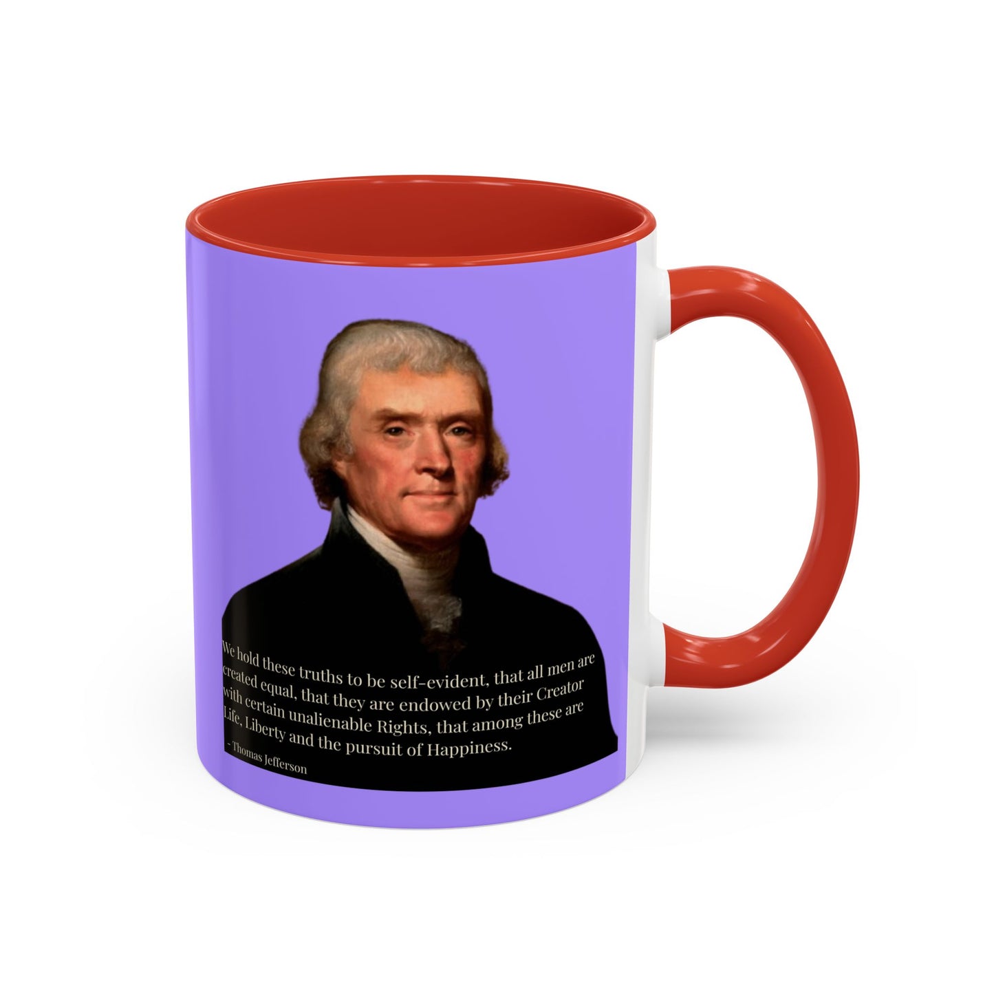 We hold these truths to be self-evident Light Purple Accent Mug by theGreenDragonTavern.shop