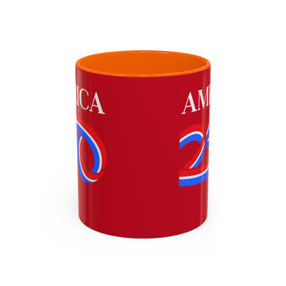 America 250 Red Accent Mug by theGreenDragonTavern.shop
