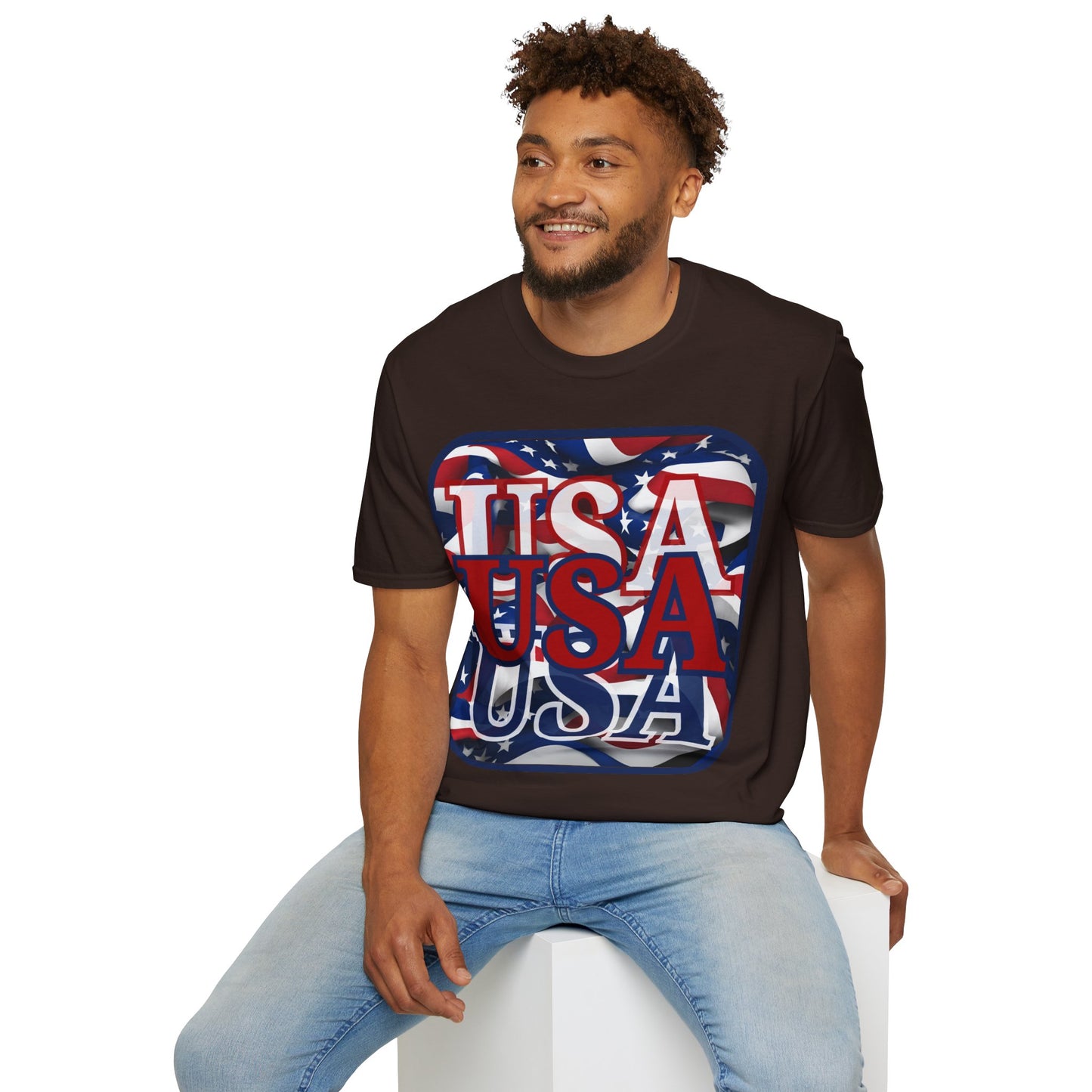 RED White and Blue USA Patriot Dark colors Unisex T-Shirt by theGreenDragonTavern.shop
