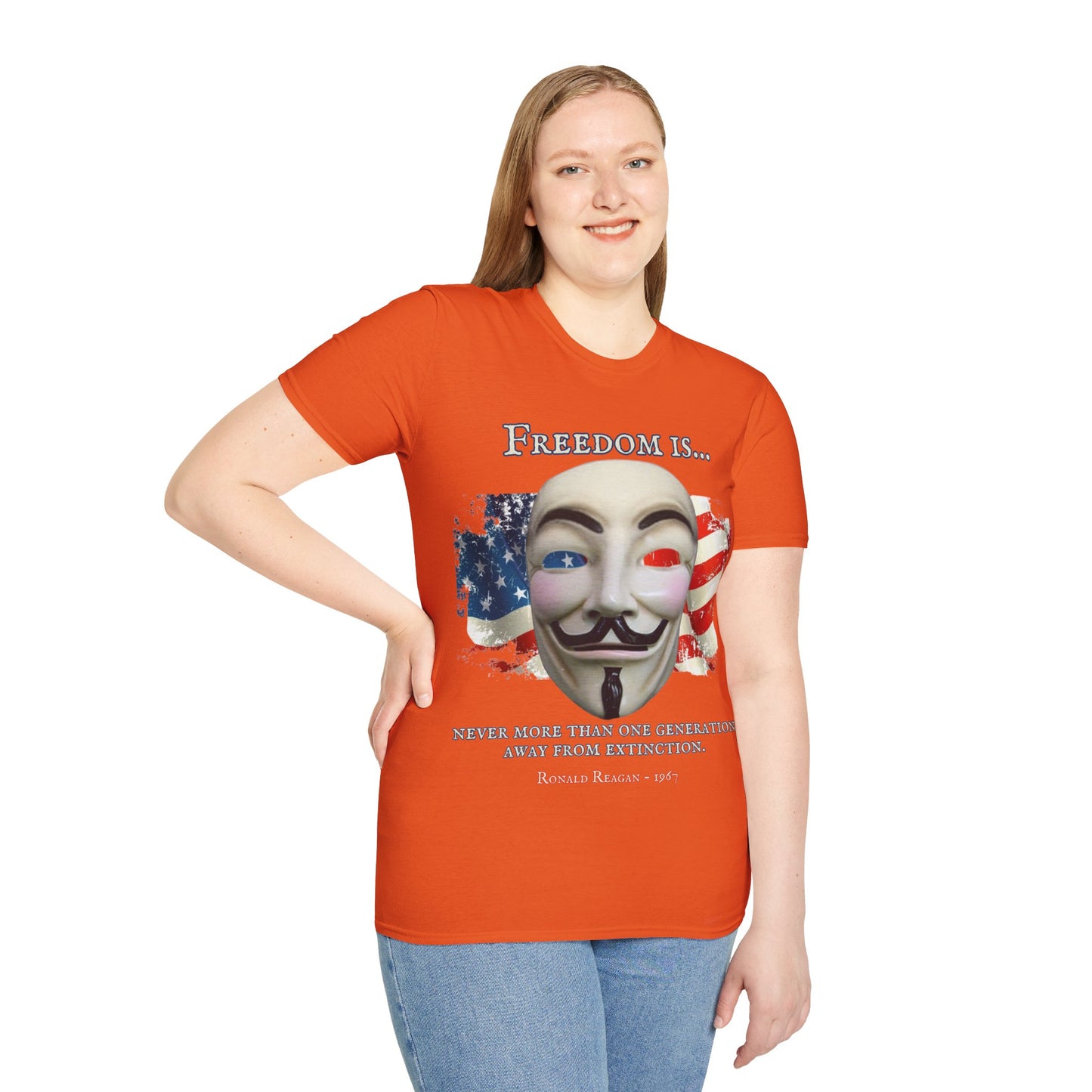 Ronald Reagan Freedom Vendetta Light colors Unisex T-Shirt by theGreenDragonTavern.shop