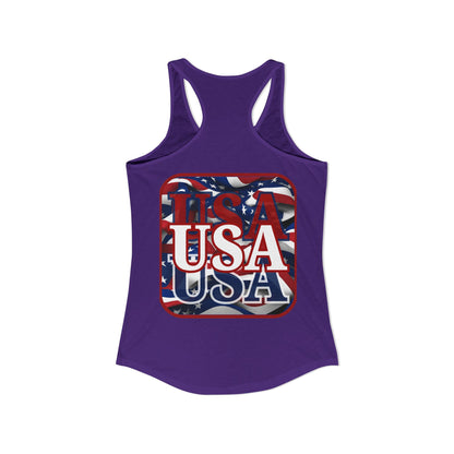 2-sided, Red WHITE and Blue USA Patriot Women's Racerback Tank Top by theGreenDragonTavern.shop