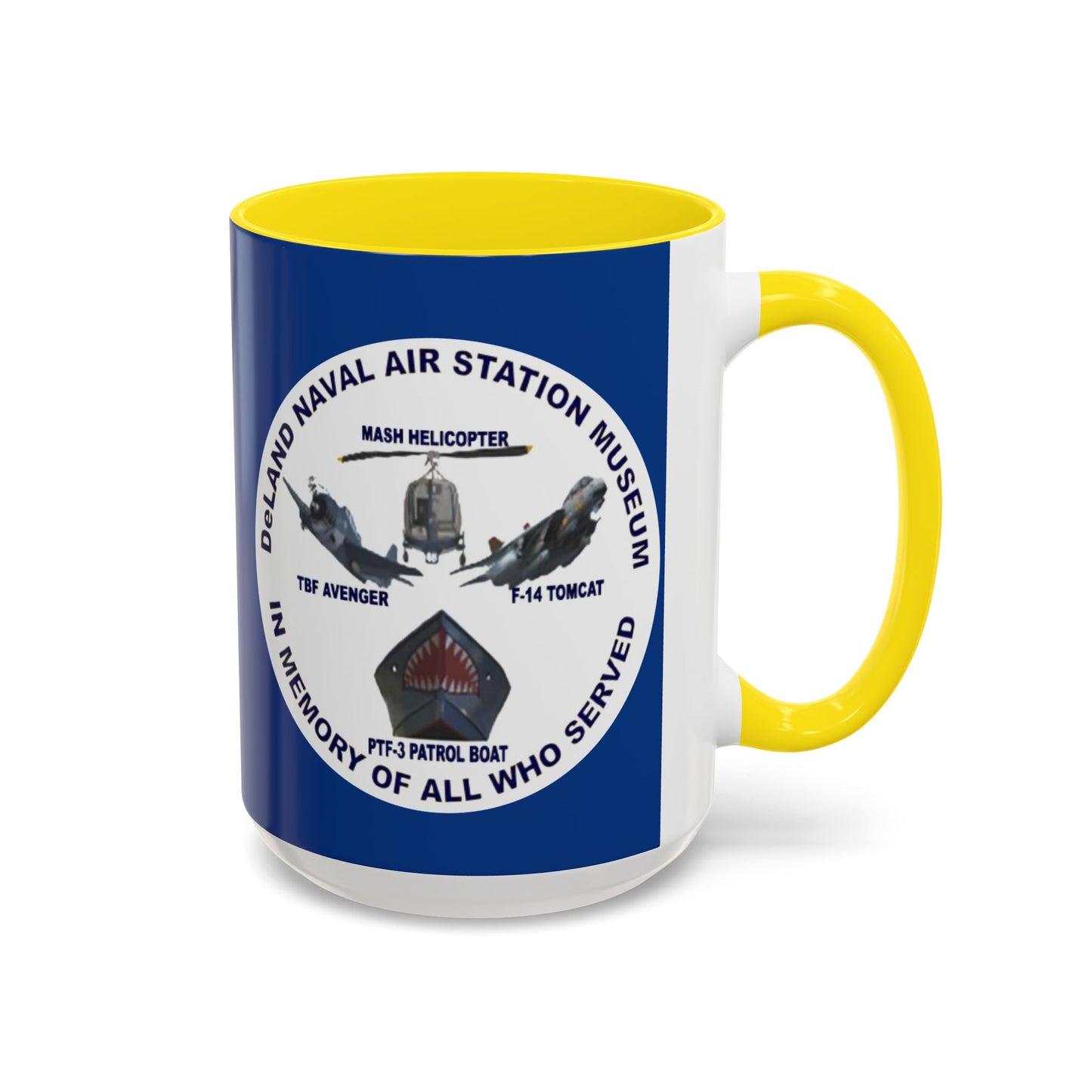 DNASM 2-sided, Founding & Student Art w/WhiteBG Dark Blue Accent Mug by theGreenDragonTavern.shop