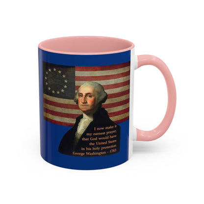 Washington's Earnest Prayer Dark Blue Accent Mug by theGreenDragonTavern.shop