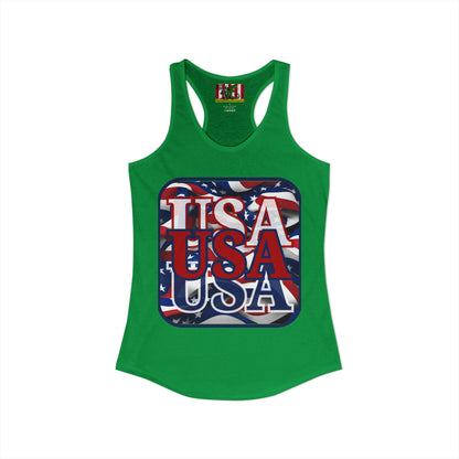 RED White and Blue USA Patriot Women's Racerback Tank Top by theGreenDragonTavern.shop