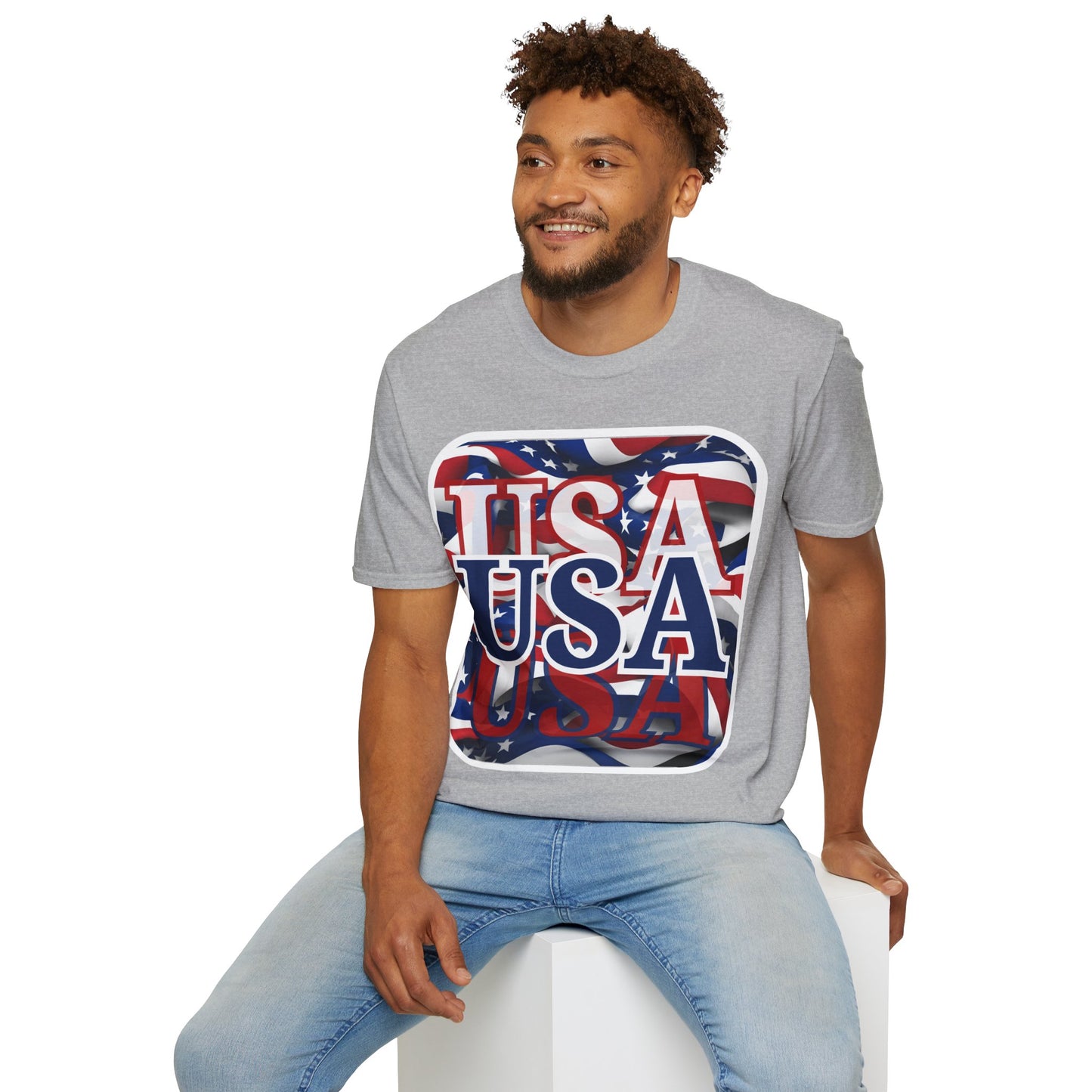 Red White and BLUE USA Patriot Light colors Unisex T-Shirt by theGreenDragonTavern.shop