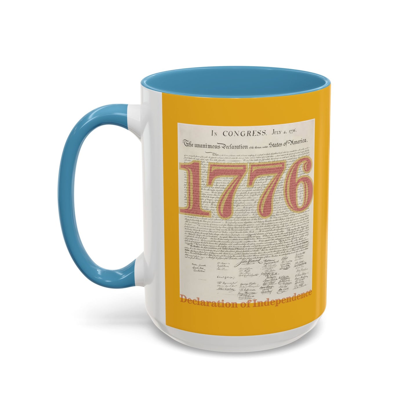 Declaration of Independence Yellow Accent Mug by theGreenDragonTavern.shop