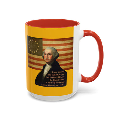 Washington's Earnest Prayer Yellow Accent Mug by theGreenDragonTavern.shop