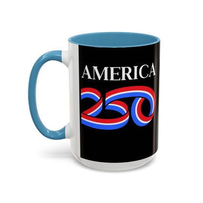 America 250 Black Accent Mug by theGreenDragonTavern.shop