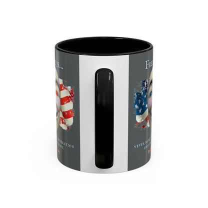 Ronald Reagan Freedom Vendetta Grey Accent Mug by theGreenDragonTavern.shop