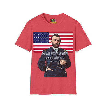 "Traitors and Patriots" Ulysses Grant Light colors Unisex T-Shirt by theGreenDragonTavern.shop