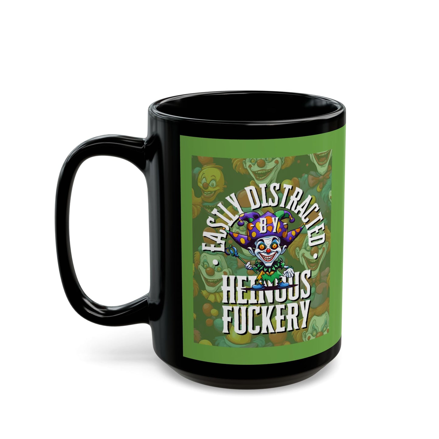 Easily Distracted by Heinous Fuckery Little Jincs Green Mug by theGreenDragonTavern.shop