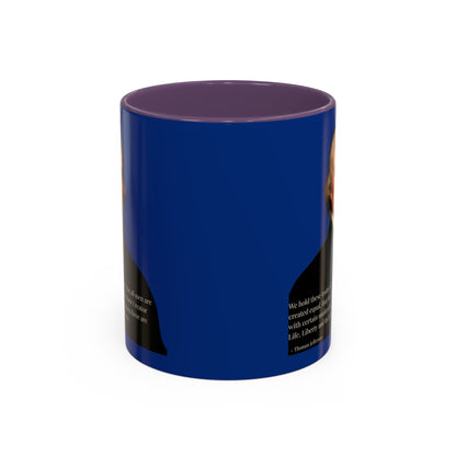 We hold these truths to be self-evident Dark Blue Accent Mug by theGreenDragonTavern.shop