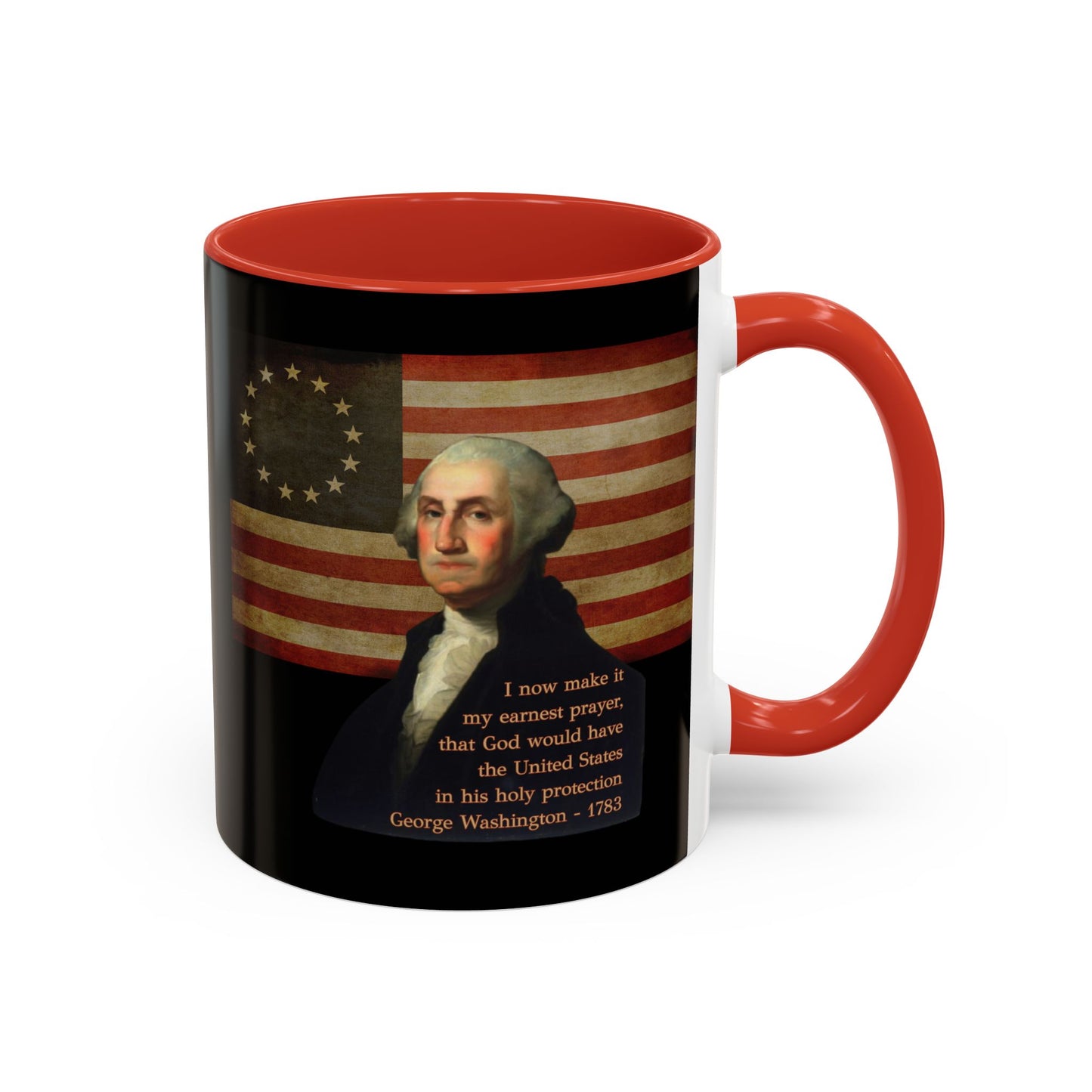 Washington's Earnest Prayer Black Accent Mug by theGreenDragonTavern.shop