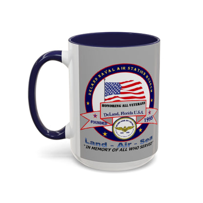DNASM 2-sided, Founding & Student Art Light Grey Accent Mug by theGreenDragonTavern.shop