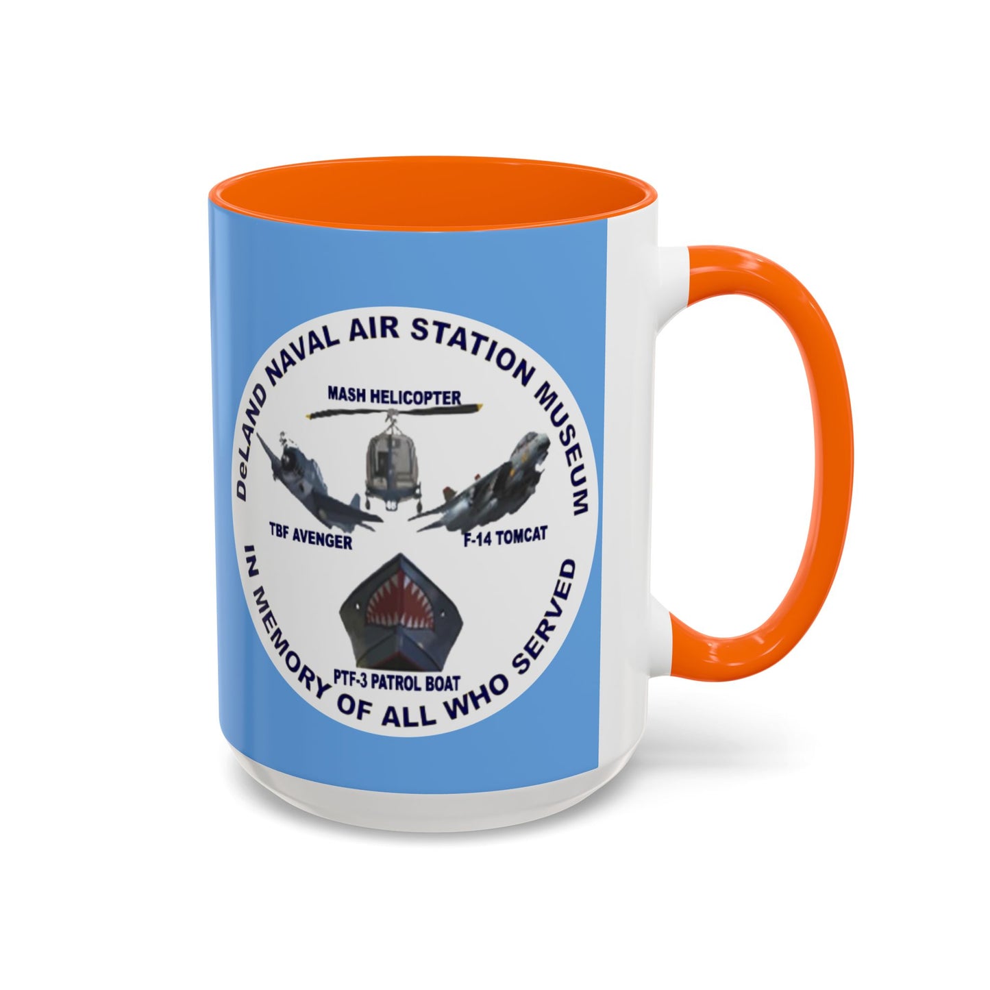 DNASM 2-sided, Founding & Student Art w/WhiteBG Light Blue Accent Mug by theGreenDragonTavern.shop