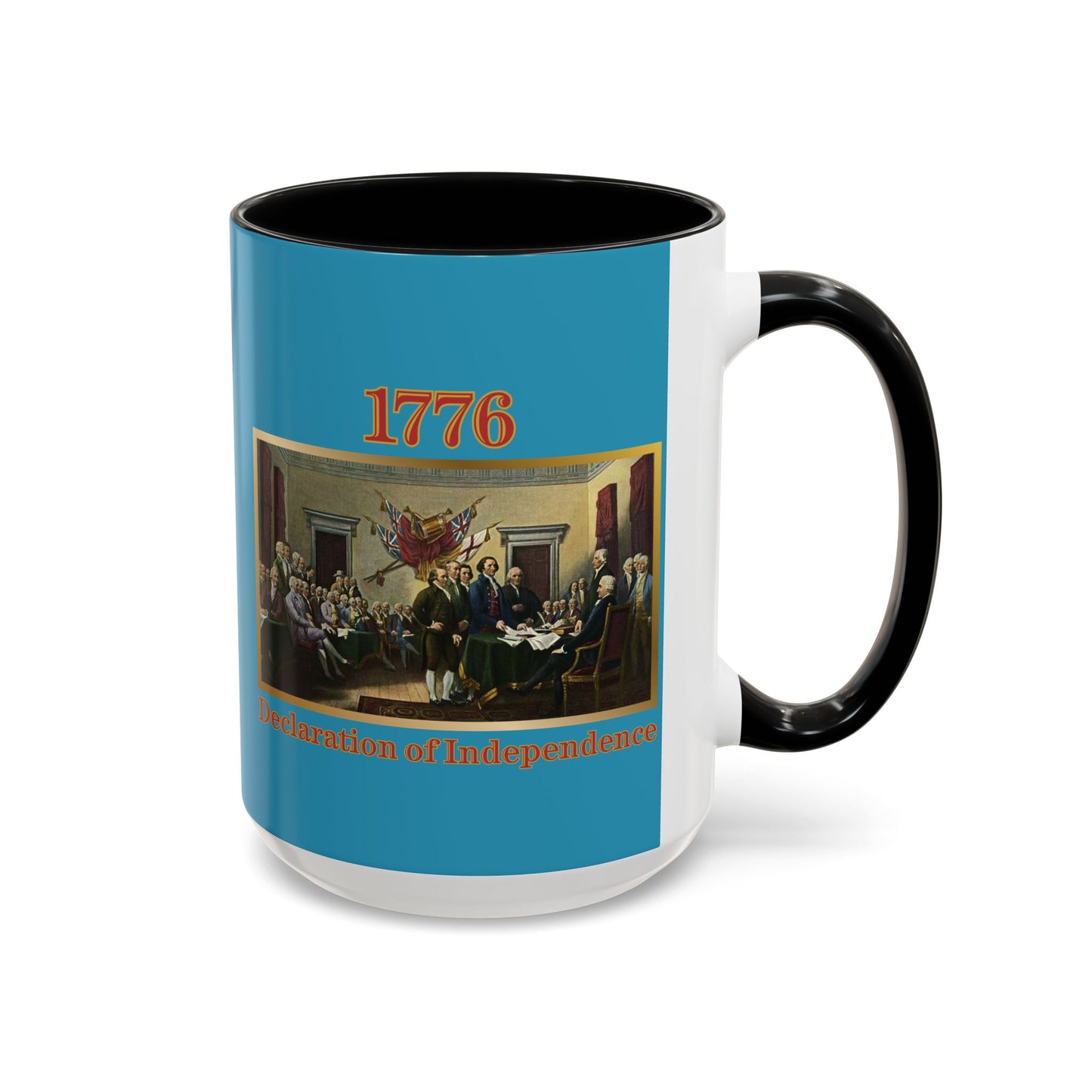 Declaration of Independence Turquoise Accent Mug by theGreenDragonTavern.shop
