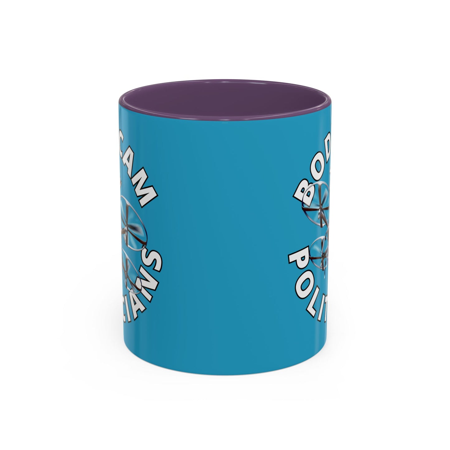 Bodycam the Politicians Drone Turquoise Accent Mug by theGreenDragonTavern.shop