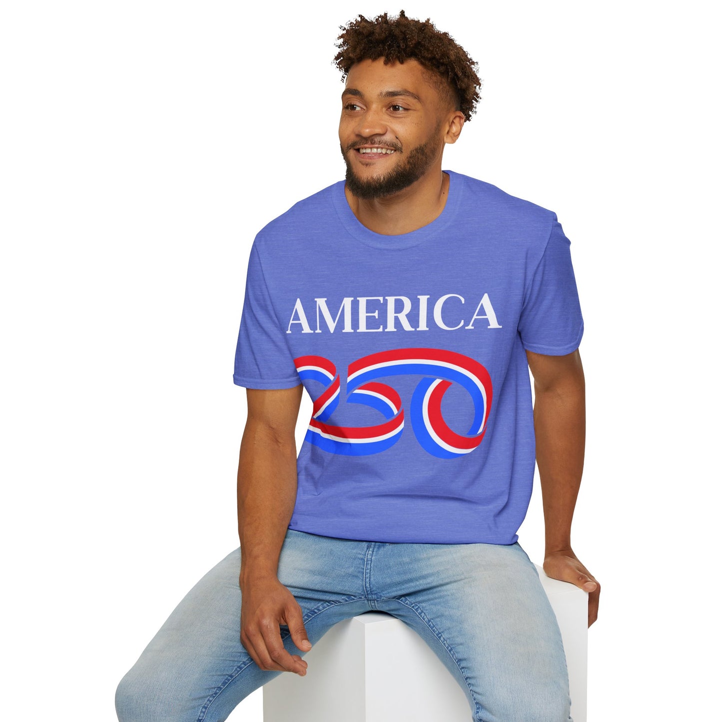 America 250 White font, Light colors, Unisex T-Shirt by theGreenDragonTavern.shop