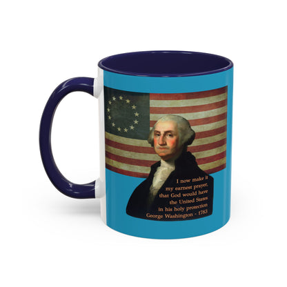 Washington's Earnest Prayer Turquoise Accent Mug by theGreenDragonTavern.shop