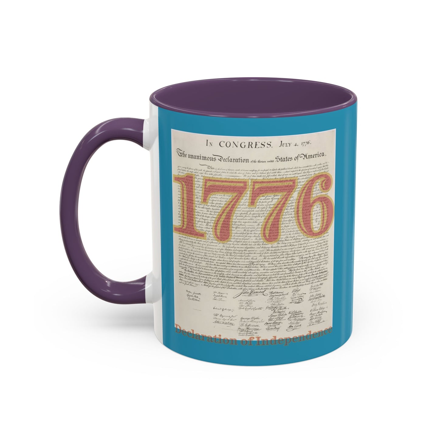 Declaration of Independence Turquoise Accent Mug by theGreenDragonTavern.shop