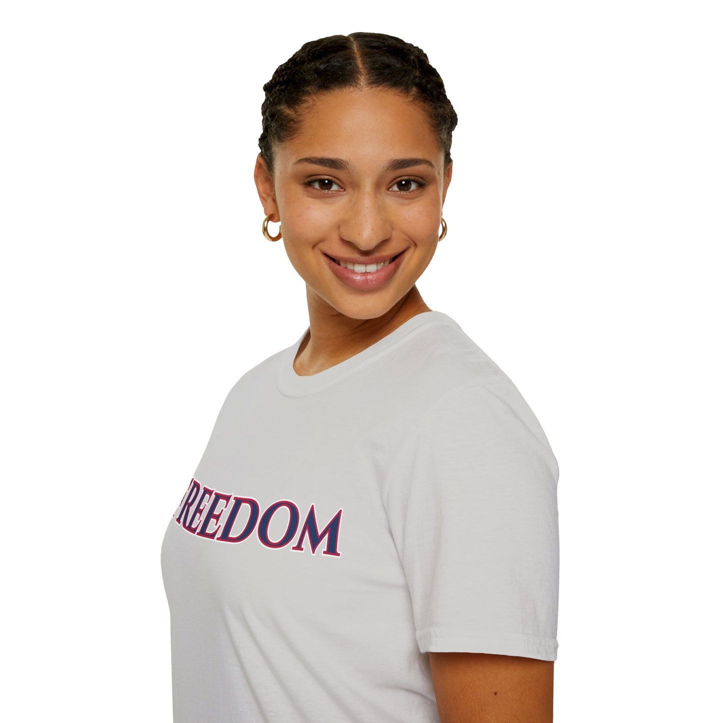Freedom, Blue font, Light colors Unisex T-Shirt by theGreenDragonTavern.shop
