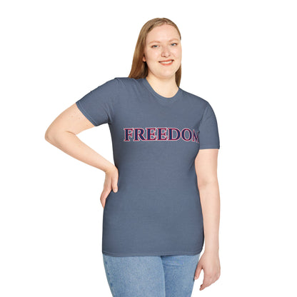 Freedom, Blue font, Dark colors Unisex T-Shirt by theGreenDragonTavern.shop