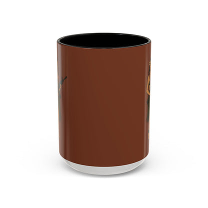 Hula Girl Packin' Heat Brown Accent Mug by theGreenDragonTavern.shop