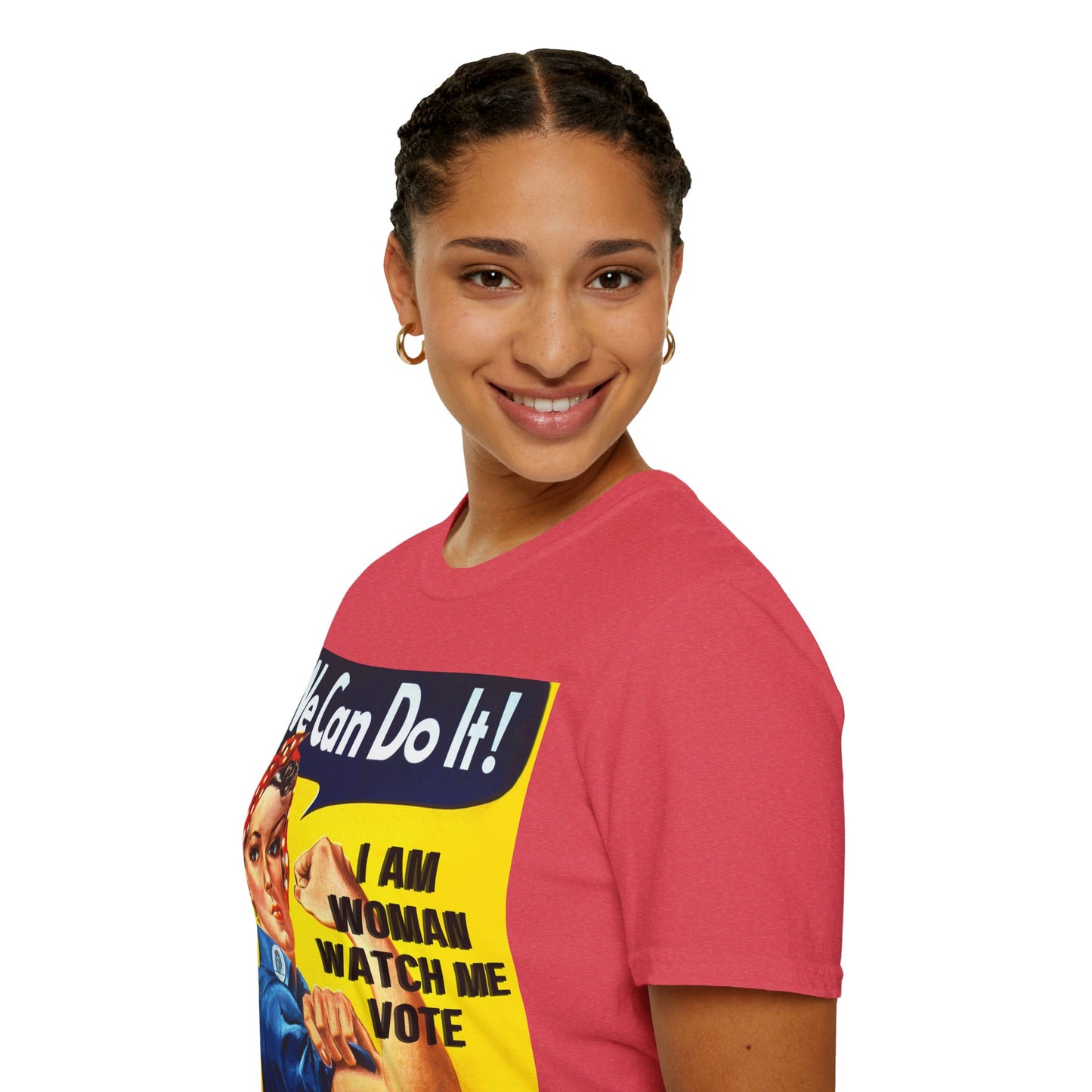 I Am Woman Watch Me Vote Rosie Light colors Unisex T-Shirt by theGreenDragonTavern.shop