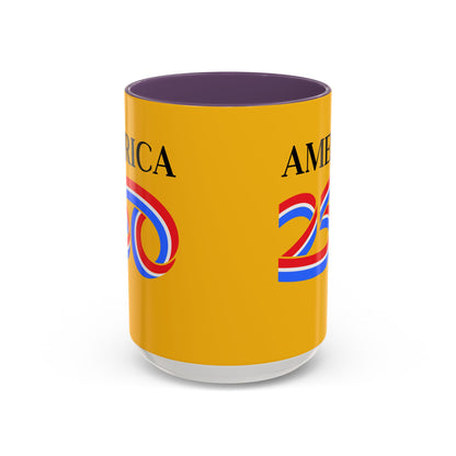 America 250 Yellow Accent Mug by theGreenDragonTavern.shop
