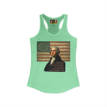 Washington's Earnest Prayer Women's Racerback Tank Top by theGreenDragonTavern.shop