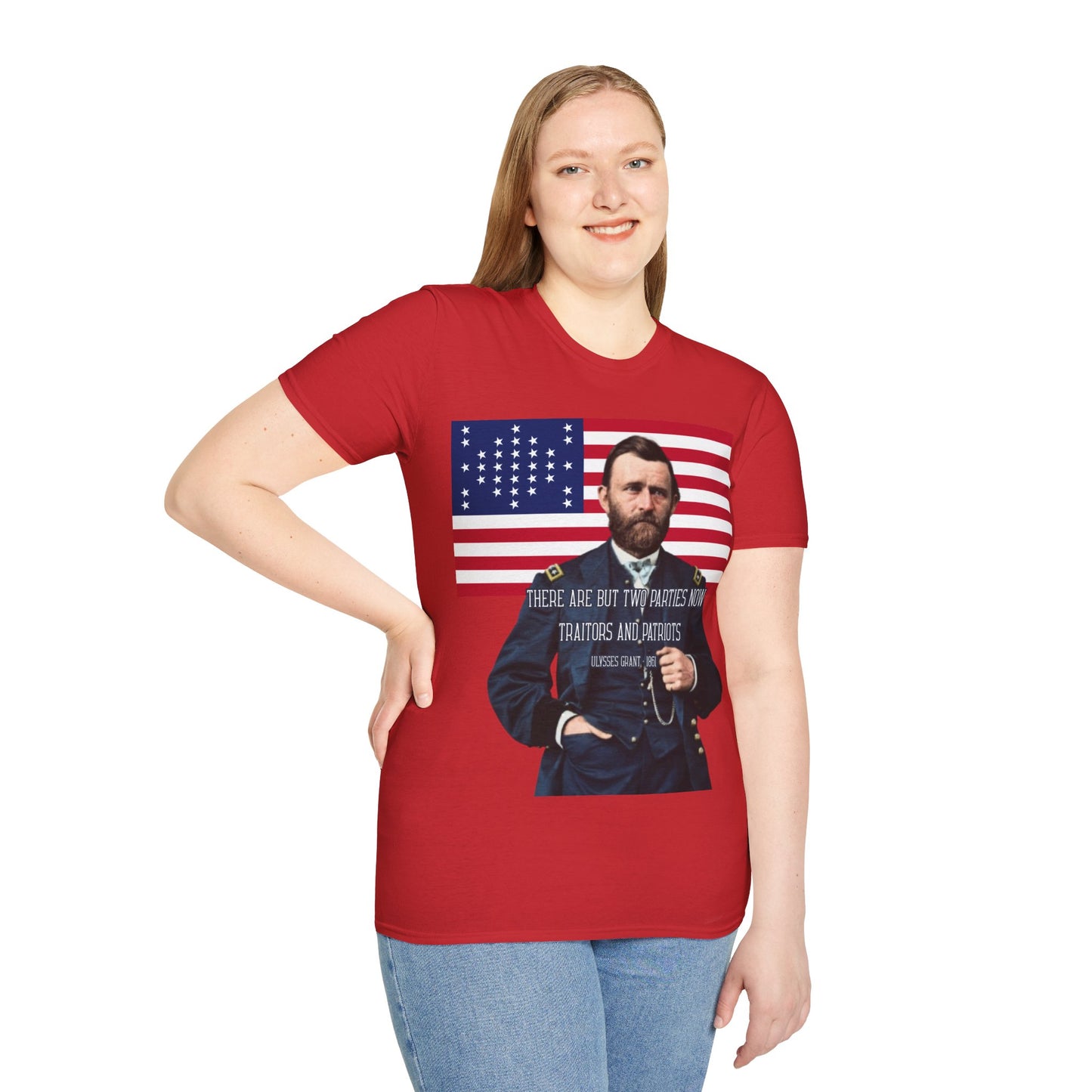"Traitors and Patriots" Ulysses Grant Light colors Unisex T-Shirt by theGreenDragonTavern.shop