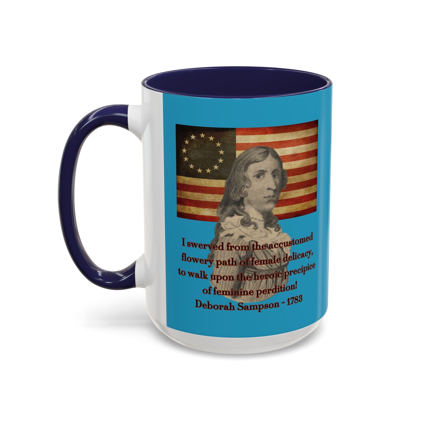 Deborah Sampson, America's Mulan Turquoise Accent Mug by theGreenDragonTavern.shop