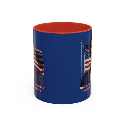Charlie Kirk, Healthy Debate Blue Accent Mug by theGreenDragonTavern.shop