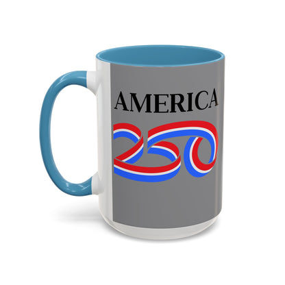America 250 Grey Accent Mug by theGreenDragonTavern.shop