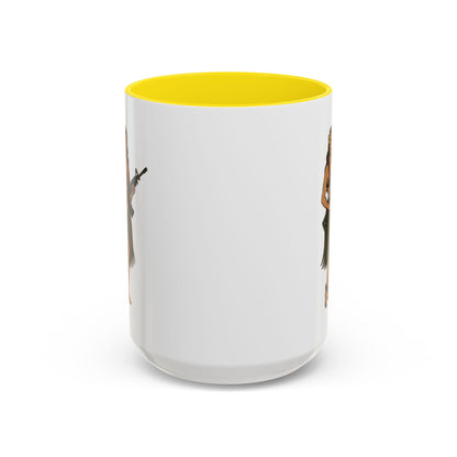 Hula Girl Packin' Heat White Accent Mug by theGreenDragonTavern.shop