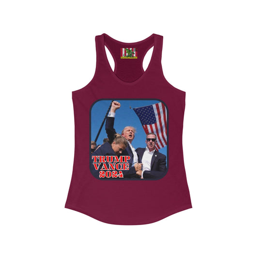 Trump and Vance 2024 Women's Racerback Tank Top by theGreenDragonTavern.shop