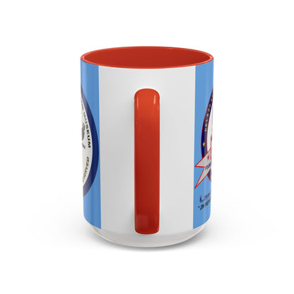 DNASM 2-sided, Founding & Student Art w/Navy Ring Light Blue Accent Mug by theGreenDragonTavern.shop