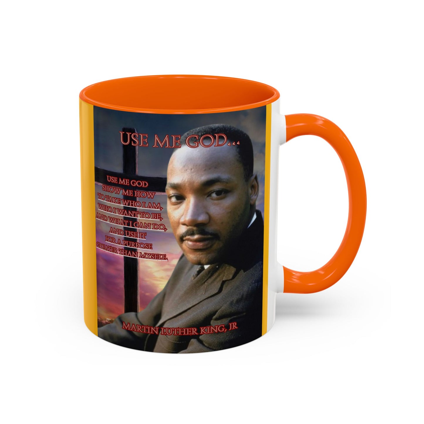 Use Me God, MLK Jr Yellow Accent Mug by theGreenDragonTavern.shop