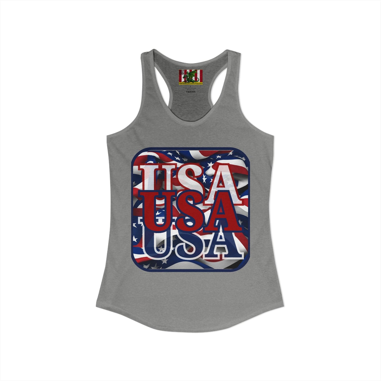 RED White and Blue USA Patriot Women's Racerback Tank Top by theGreenDragonTavern.shop