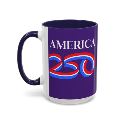 America 250 Dark Purple Accent Mug by theGreenDragonTavern.shop