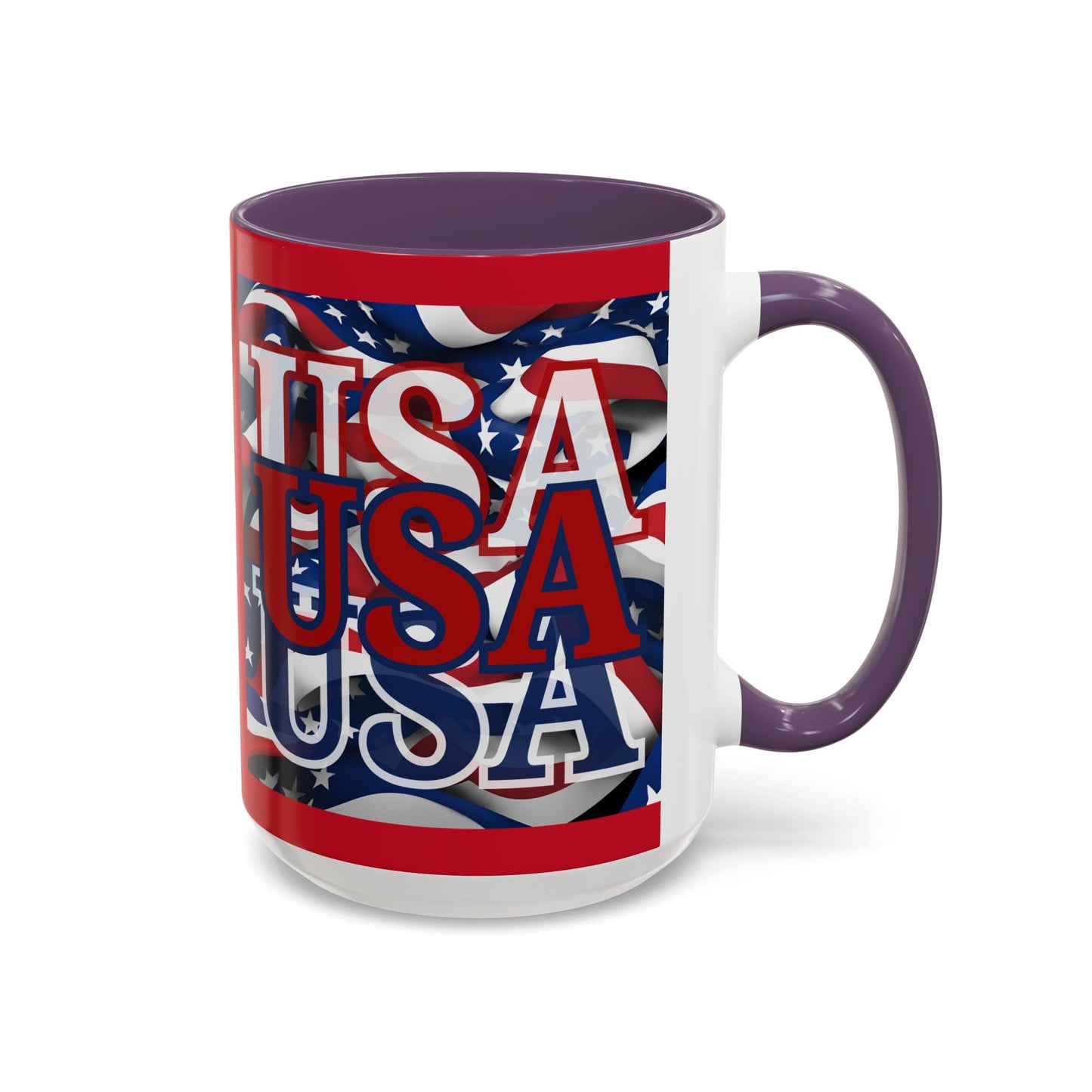 USA Red font Center Patriot Red Accent Mug by theGreenDragonTavern.shop