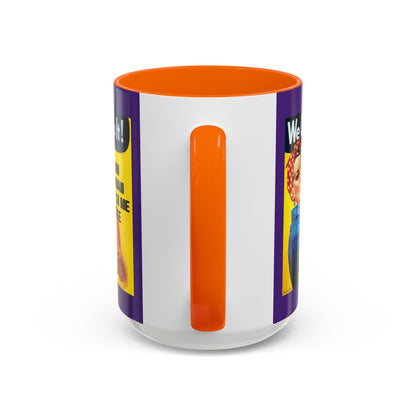 I Am Woman Watch Me Vote Rosie Dark Purple Accent Mug by theGreenDragonTavern.shop