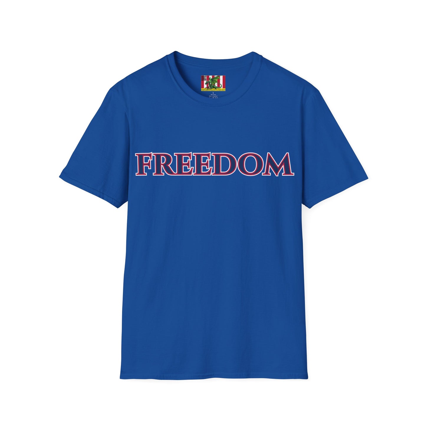 Freedom, Blue font, Dark colors Unisex T-Shirt by theGreenDragonTavern.shop