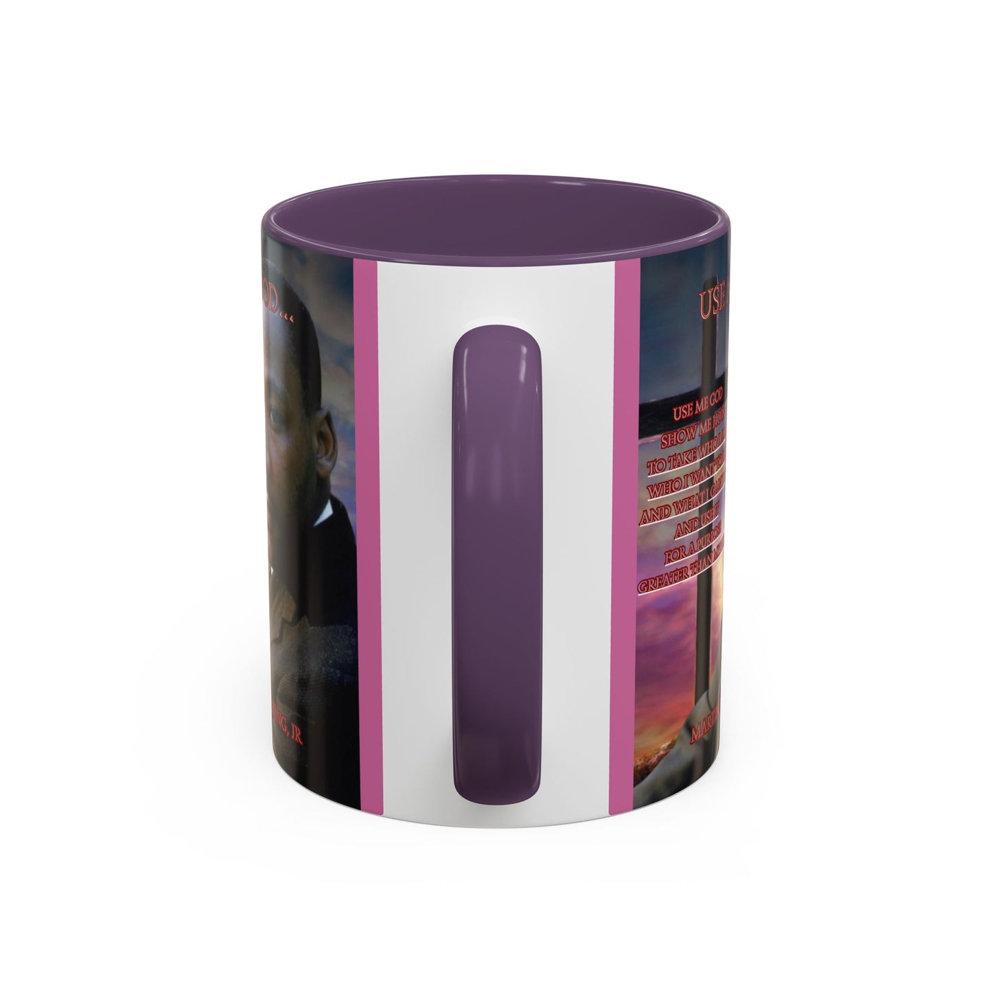 Use Me God, MLK Jr Pink Accent Mug by theGreenDragonTavern.shop