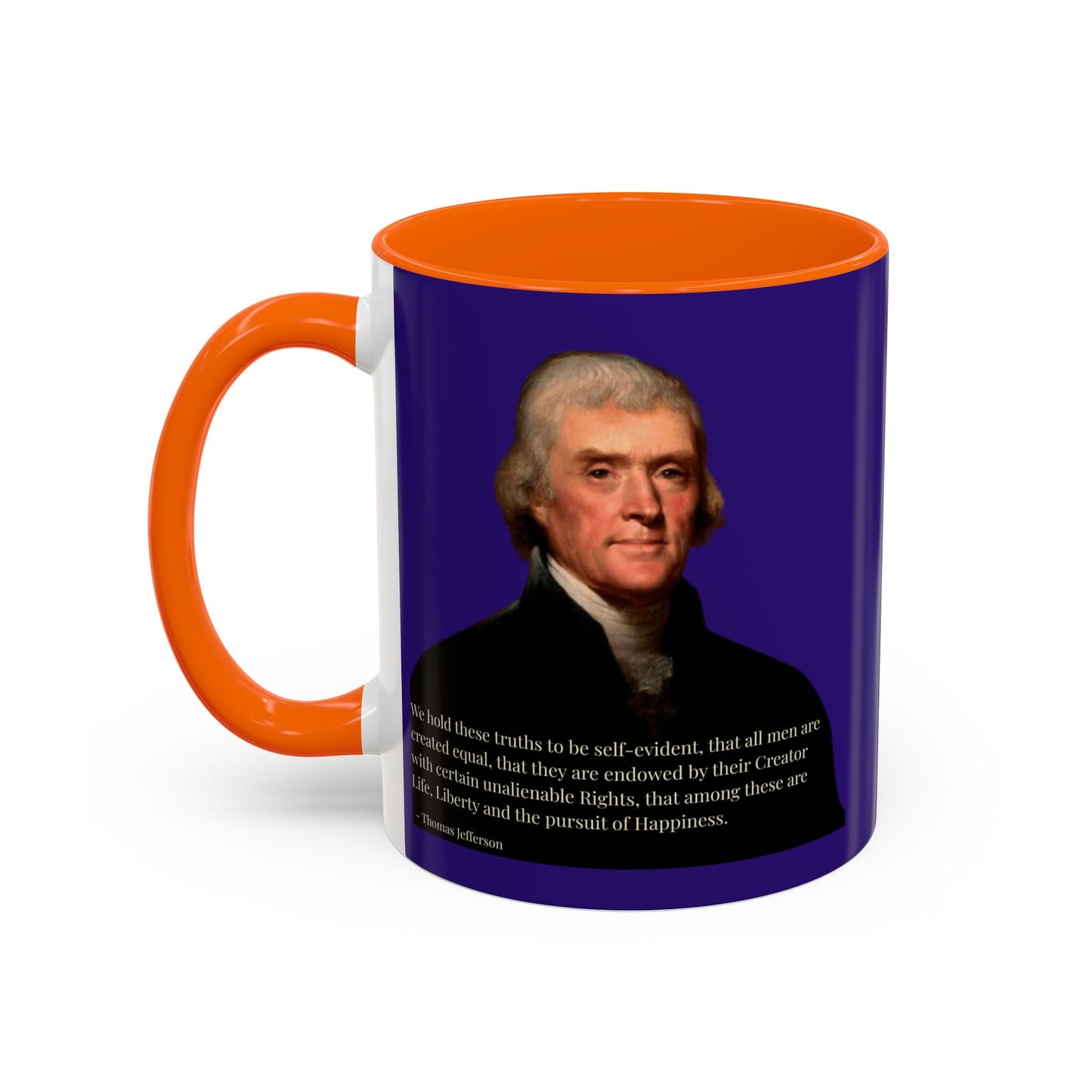 We hold these truths to be self-evident Dark Purple Accent Mug by theGreenDragonTavern.shop