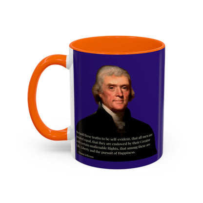 We hold these truths to be self-evident Dark Purple Accent Mug by theGreenDragonTavern.shop